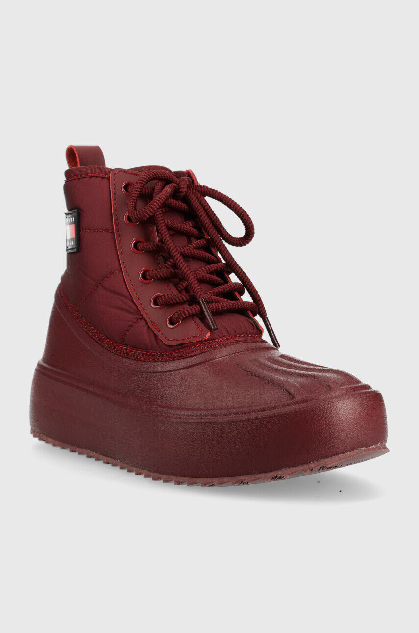 Tommy Jeans Боти Fashion Boot в бордо с платформа с лека изолация - Pepit.bg