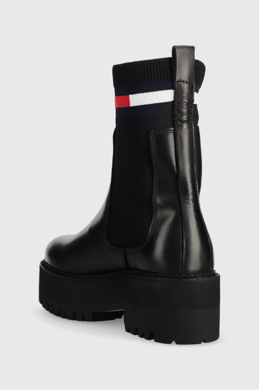 Tommy Jeans Боти челси Tamy Higher - 2a Chelsea в черно с платформа - Pepit.bg