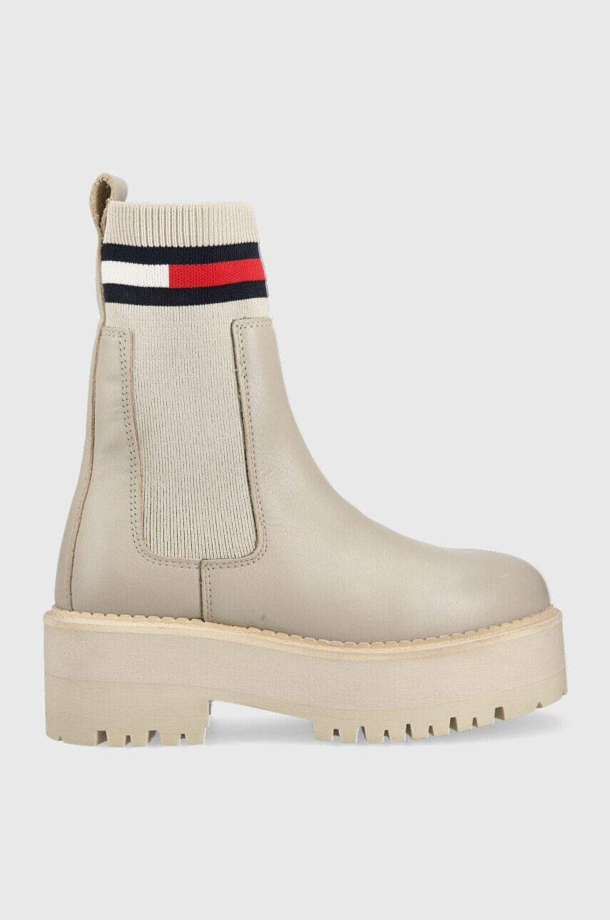Tommy Jeans Боти челси Tamy Higher - 2A Chelsea в бежово с платформа - Pepit.bg