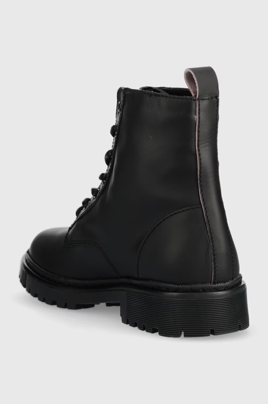 Tommy Jeans Боти Lace Up Flat Boot в черно с равна подметка - Pepit.bg