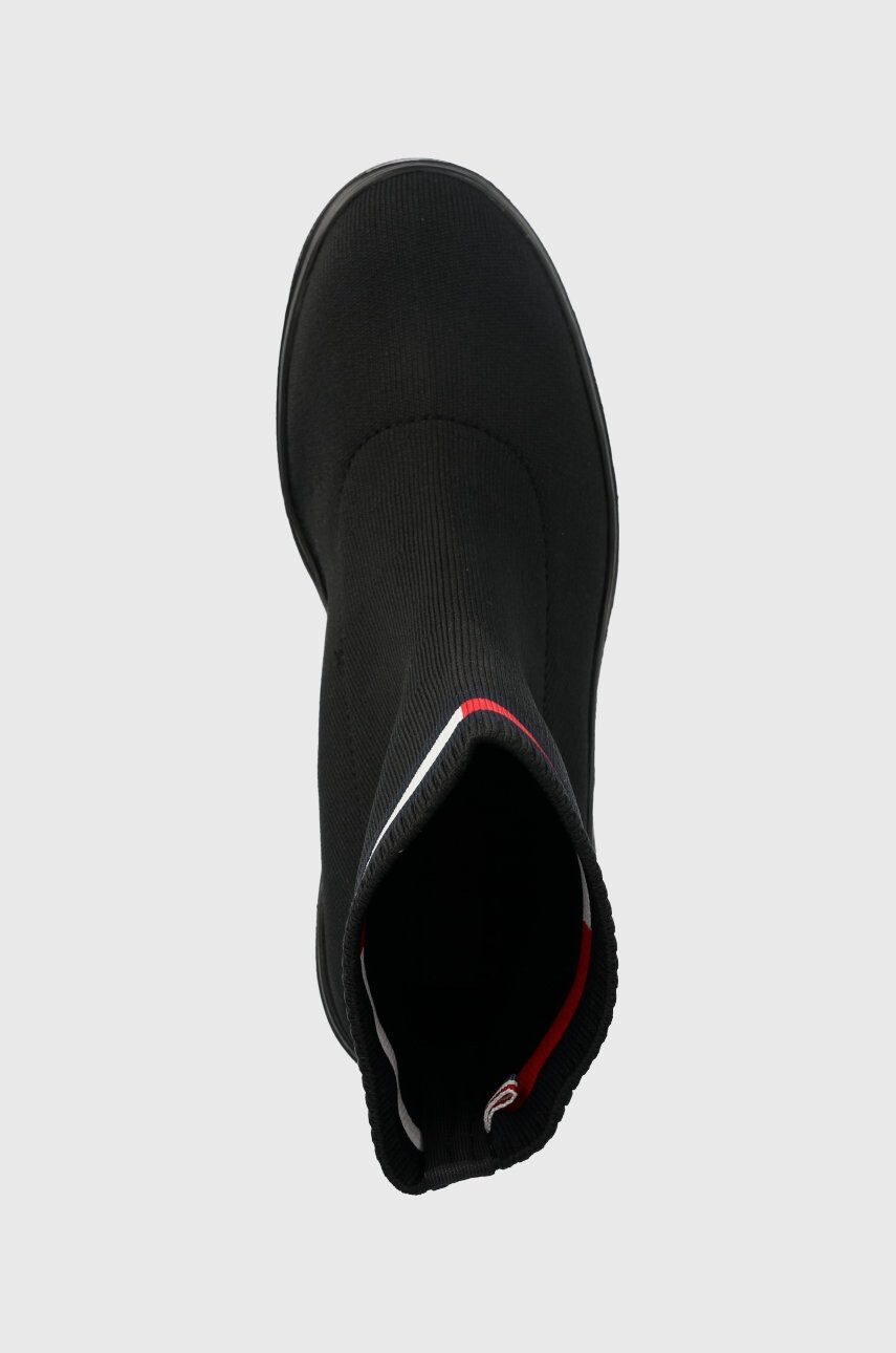 Tommy Jeans Боти Water Resistent Knitted Boot в черно с висок ток - Pepit.bg