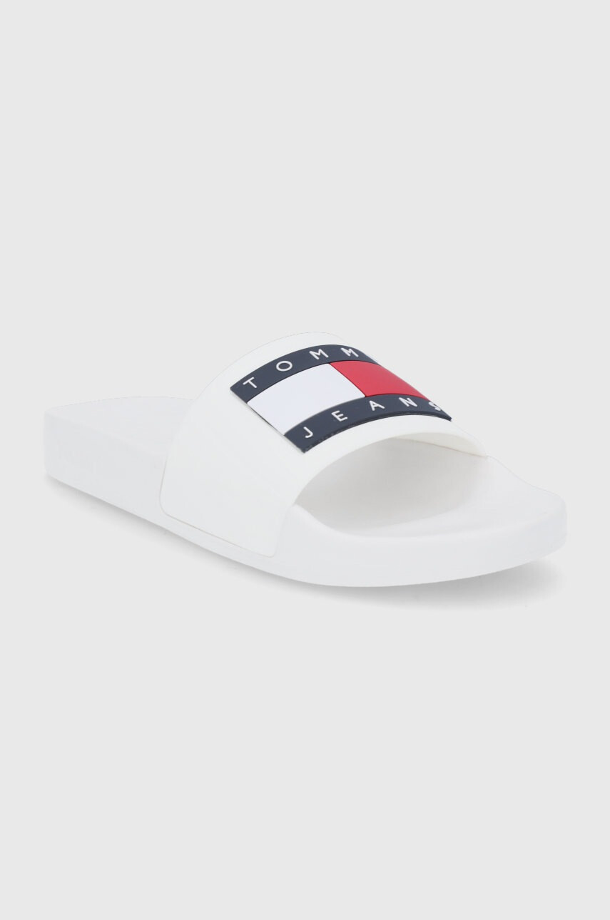 Tommy Jeans Чехли дамско в бяло - Pepit.bg