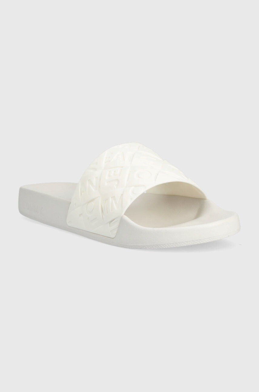 Tommy Jeans Чехли Woven Poolslide в бяло - Pepit.bg
