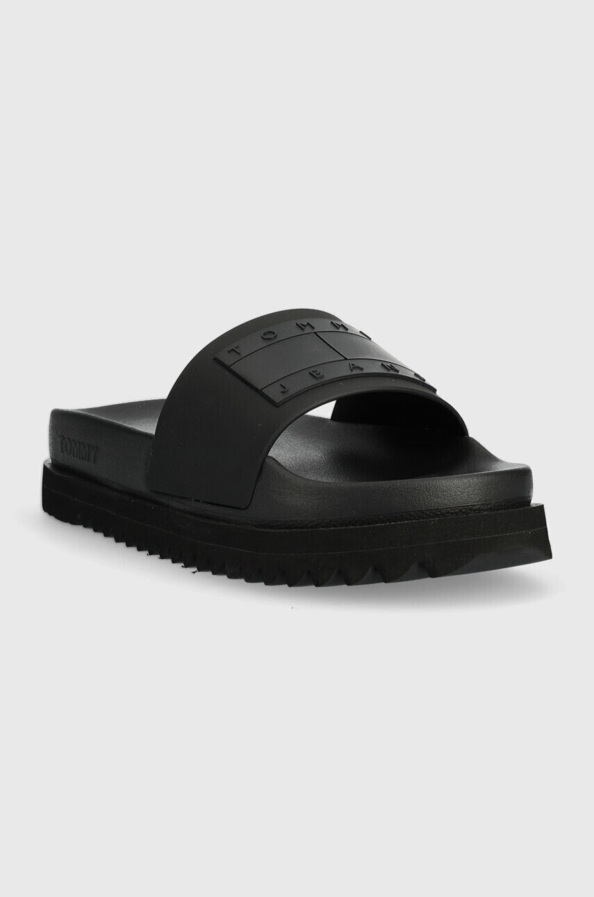 Tommy Jeans Чехли ELEV FLTFRM PL SLD в черно с платформа - Pepit.bg