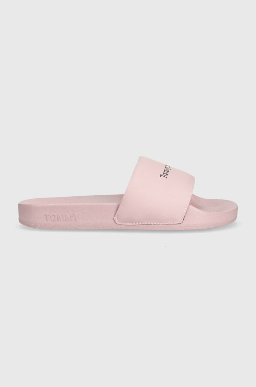 Tommy Jeans Чехли PRINTED PU POOL SLD в розово EN0EN02107 - Pepit.bg