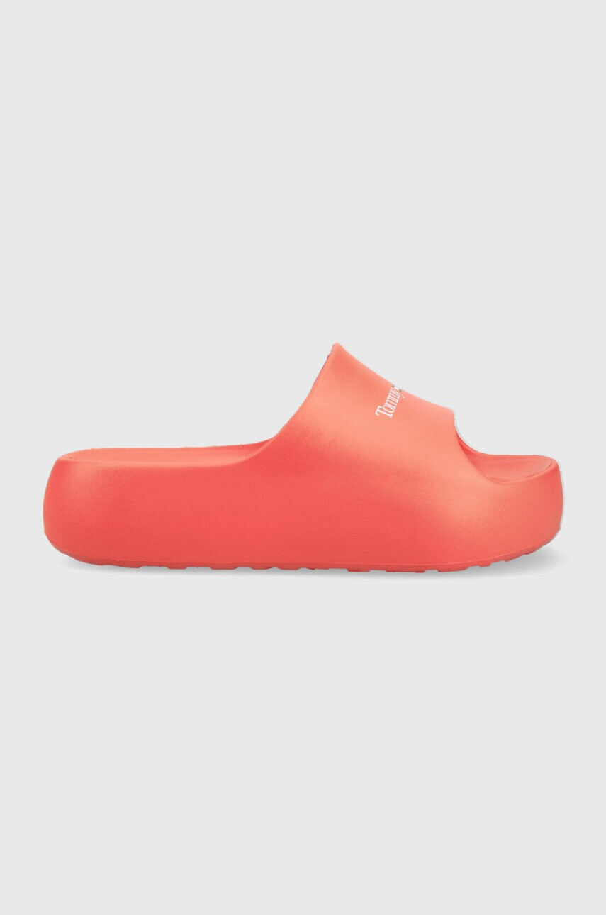 Tommy Jeans Чехли TJW CHUNKY FLATFORM в оранжево с платформа EN0EN02438 - Pepit.bg