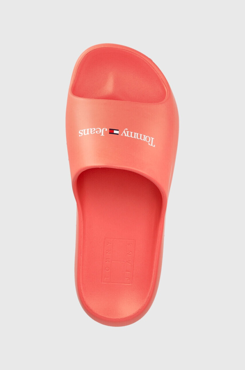 Tommy Jeans Чехли TJW CHUNKY FLATFORM в оранжево с платформа EN0EN02438 - Pepit.bg