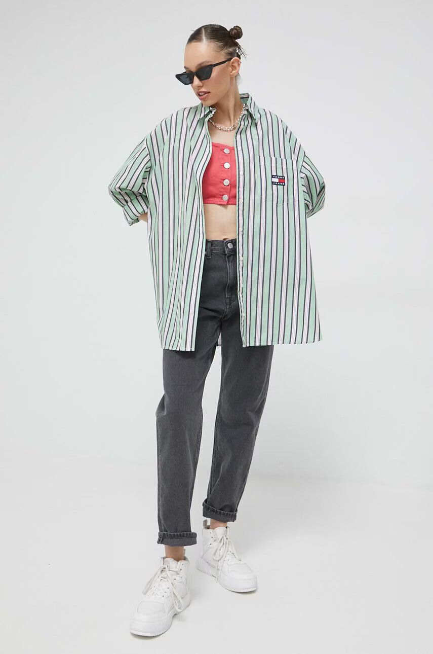 Tommy Jeans Дънков топ в розово - Pepit.bg