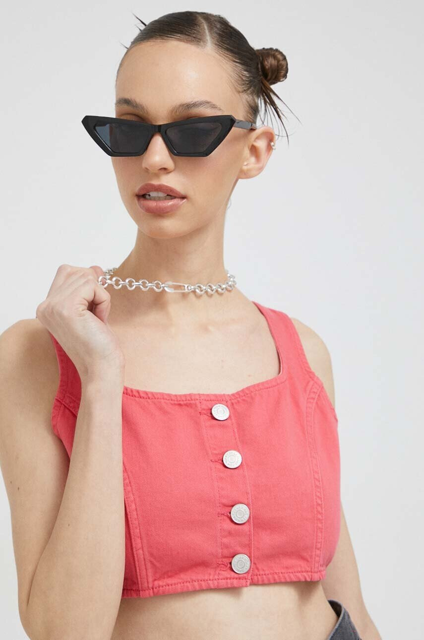 Tommy Jeans Дънков топ в розово - Pepit.bg