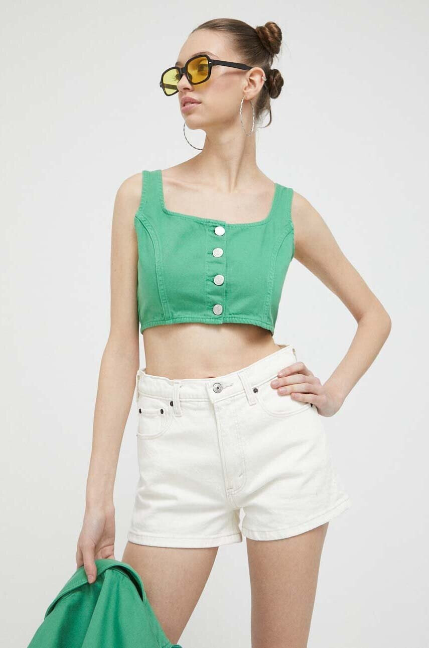 Tommy Jeans Дънков топ в зелено - Pepit.bg