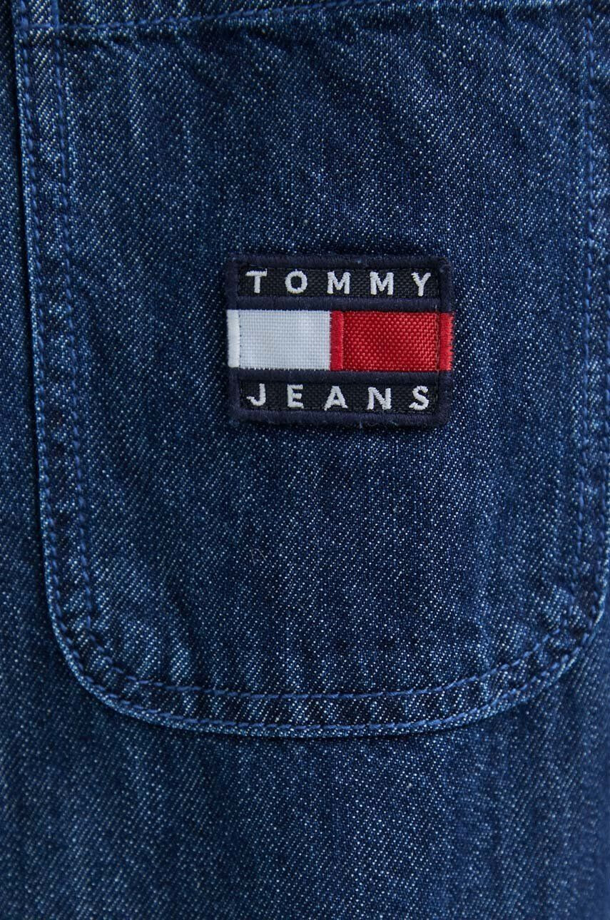 Tommy Jeans Дънкова риза мъжка в тъмносиньо със стандартна кройка с класическа яка - Pepit.bg