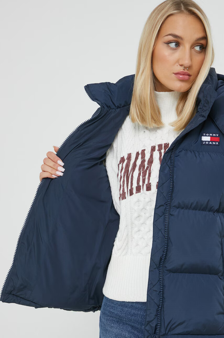 Tommy Jeans Елек дамски в тъмносиньо със зимна изолация - Pepit.bg