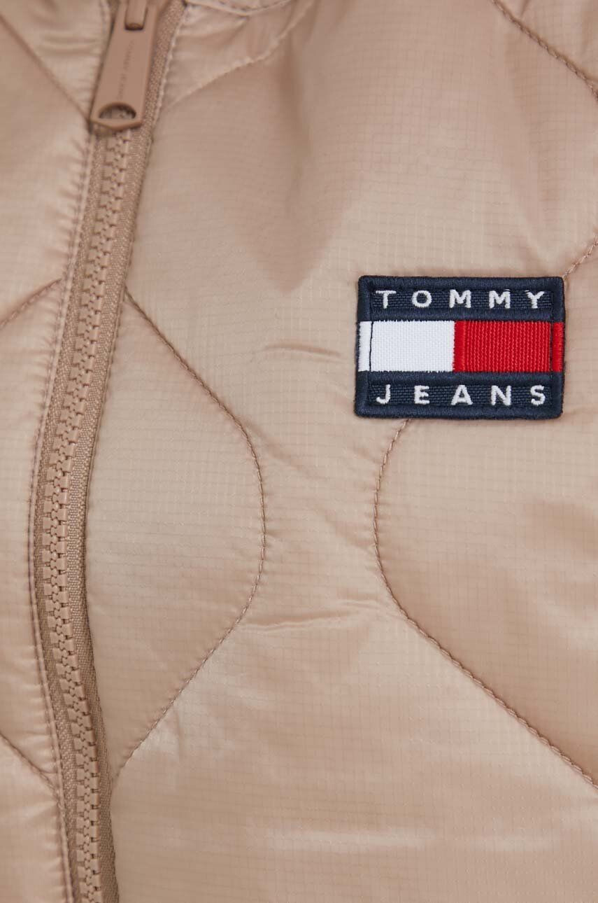 Tommy Jeans Елек с две лица дамски в бежово с преходна изолация - Pepit.bg