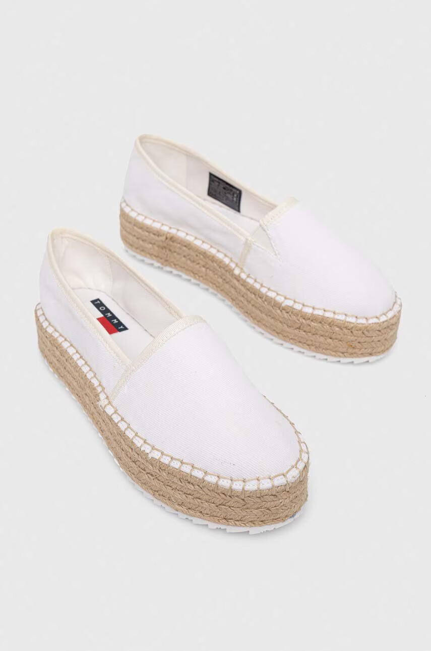 Tommy Jeans Еспадрили FLATFORM ESPADRILLE в бяло с платформа EN0EN02078 - Pepit.bg