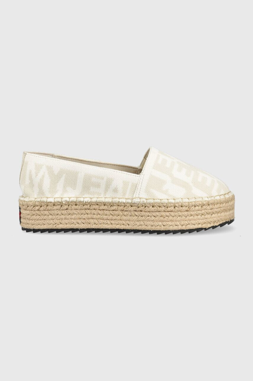 Tommy Jeans Еспадрили LOGOMANIA ESPADRILLE в бежово с платформа EN0EN02079 - Pepit.bg