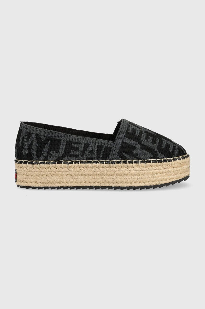 Tommy Jeans Еспадрили LOGOMANIA ESPADRILLE в черно с платформа EN0EN02079 - Pepit.bg