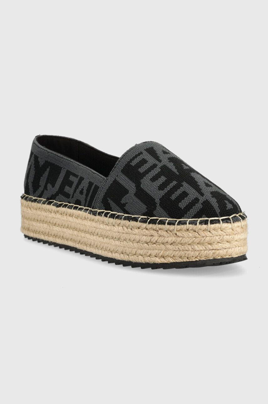 Tommy Jeans Еспадрили LOGOMANIA ESPADRILLE в черно с платформа EN0EN02079 - Pepit.bg