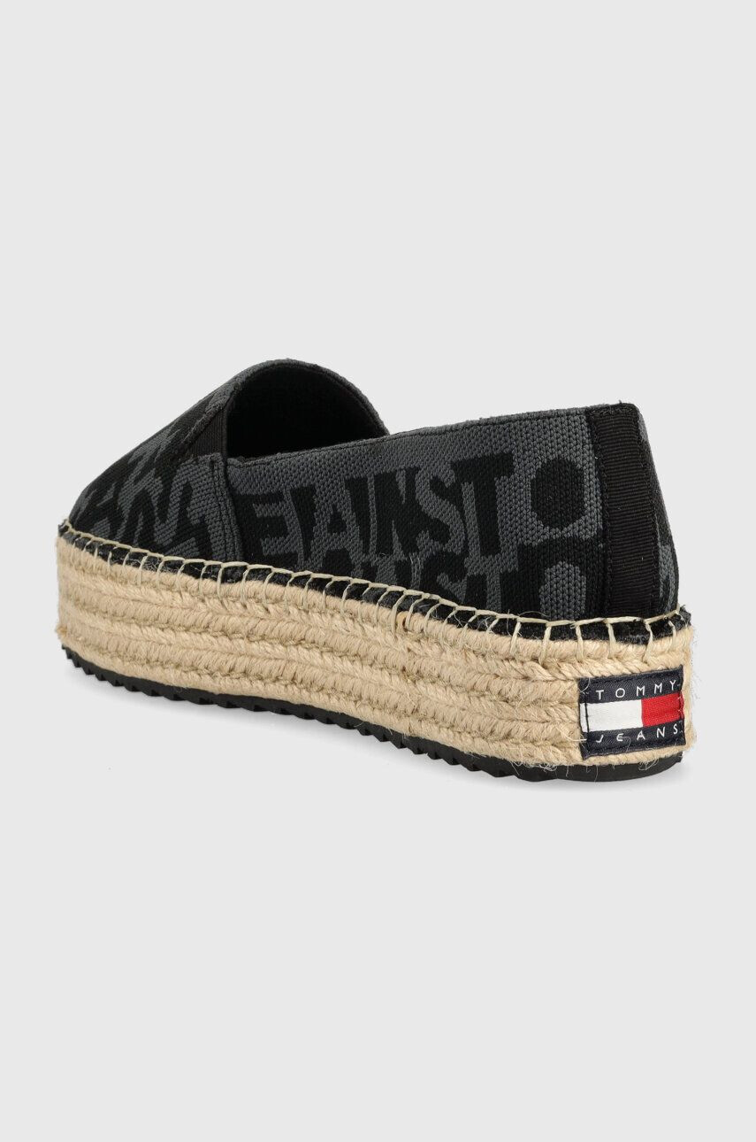 Tommy Jeans Еспадрили LOGOMANIA ESPADRILLE в черно с платформа EN0EN02079 - Pepit.bg