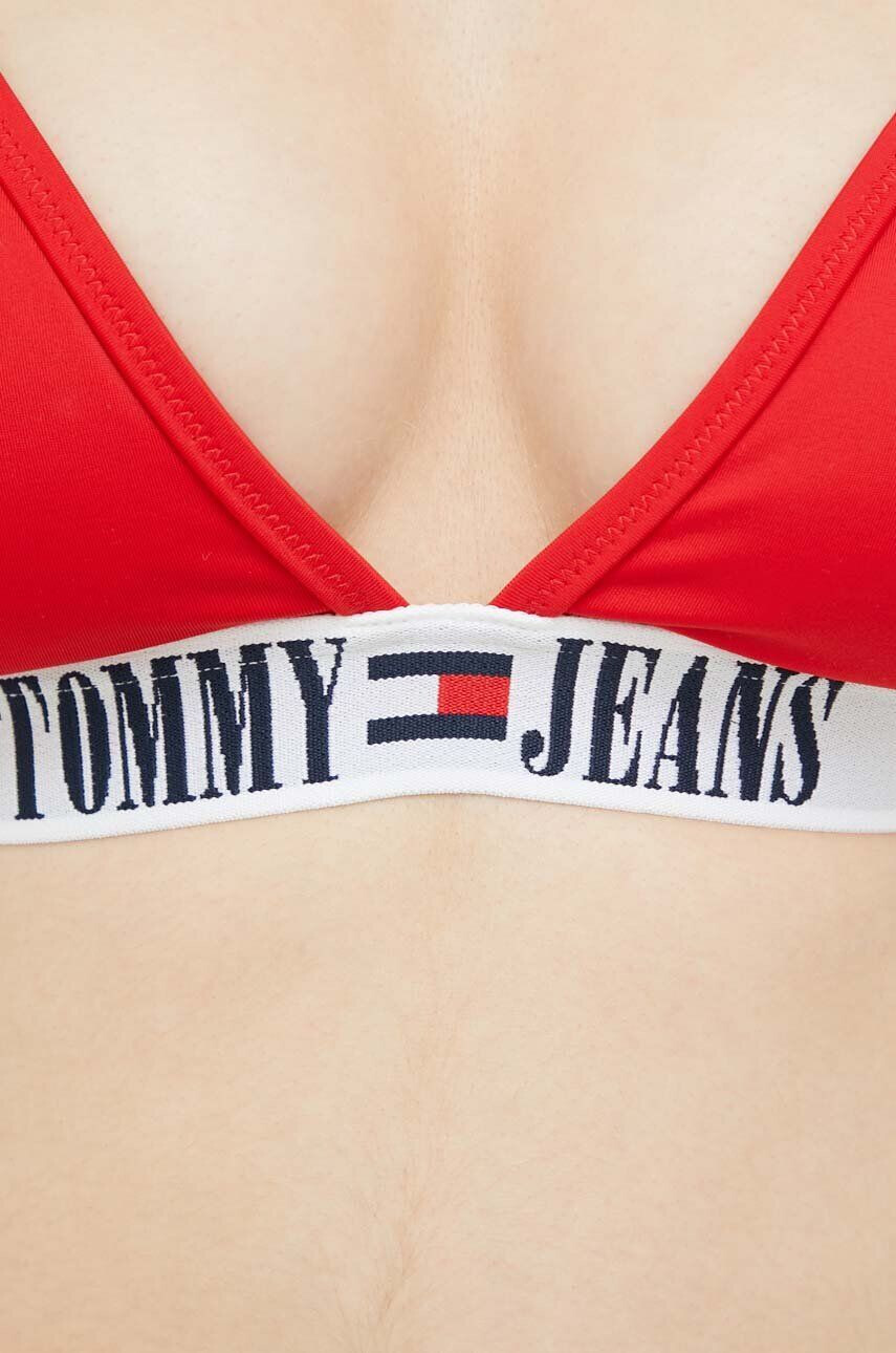 Tommy Jeans Горнище на бански в червено с леко подплатена чашка - Pepit.bg