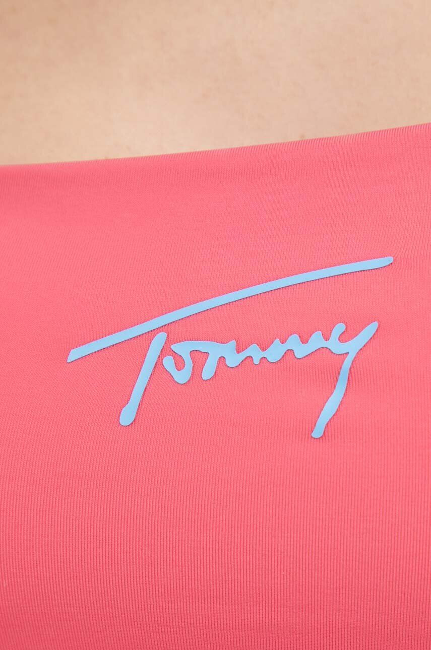 Tommy Jeans Горнище на бански в розово с леко подплатена чашка - Pepit.bg