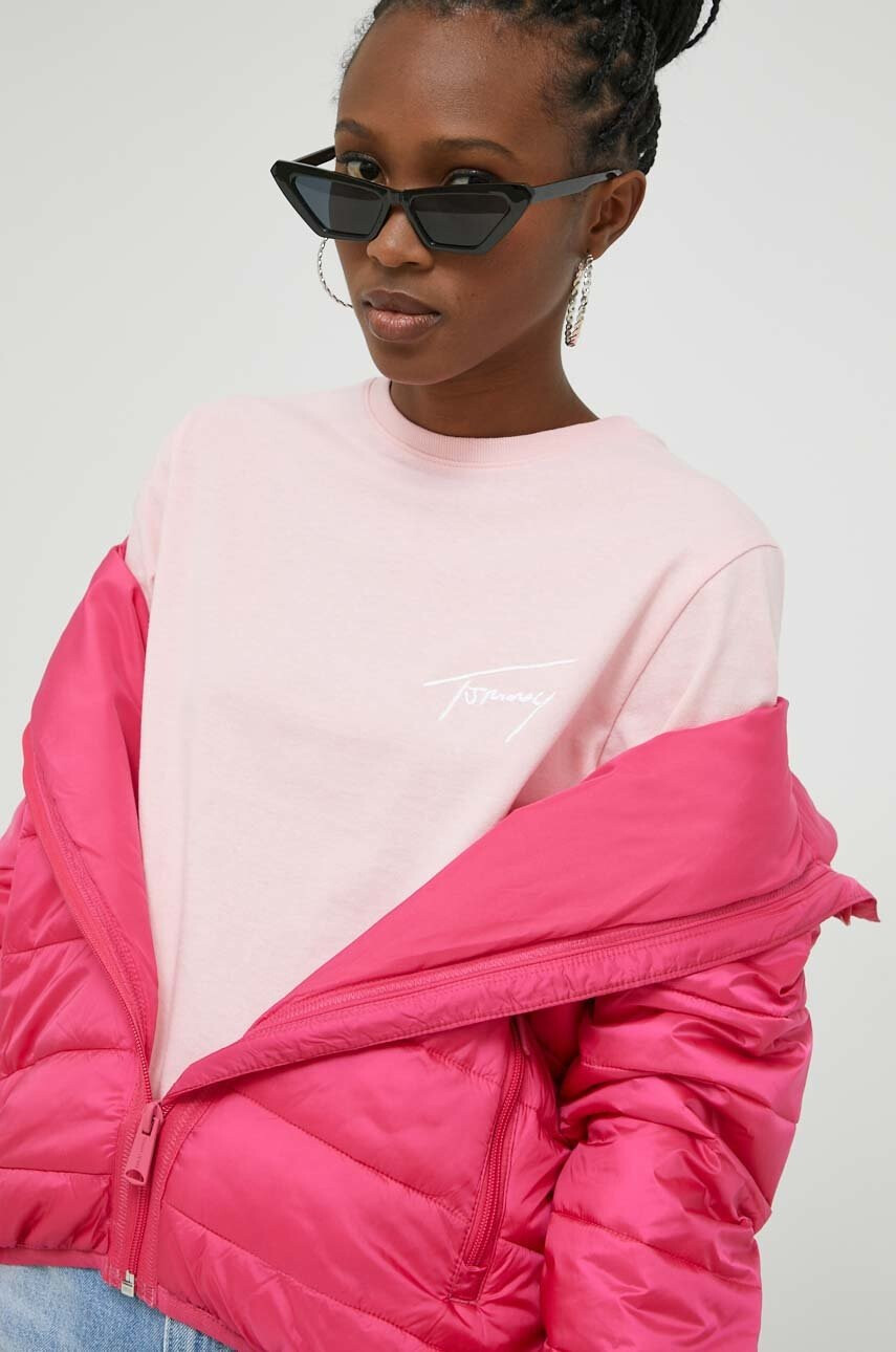 Tommy Jeans Яке в розово с преходна изолация - Pepit.bg