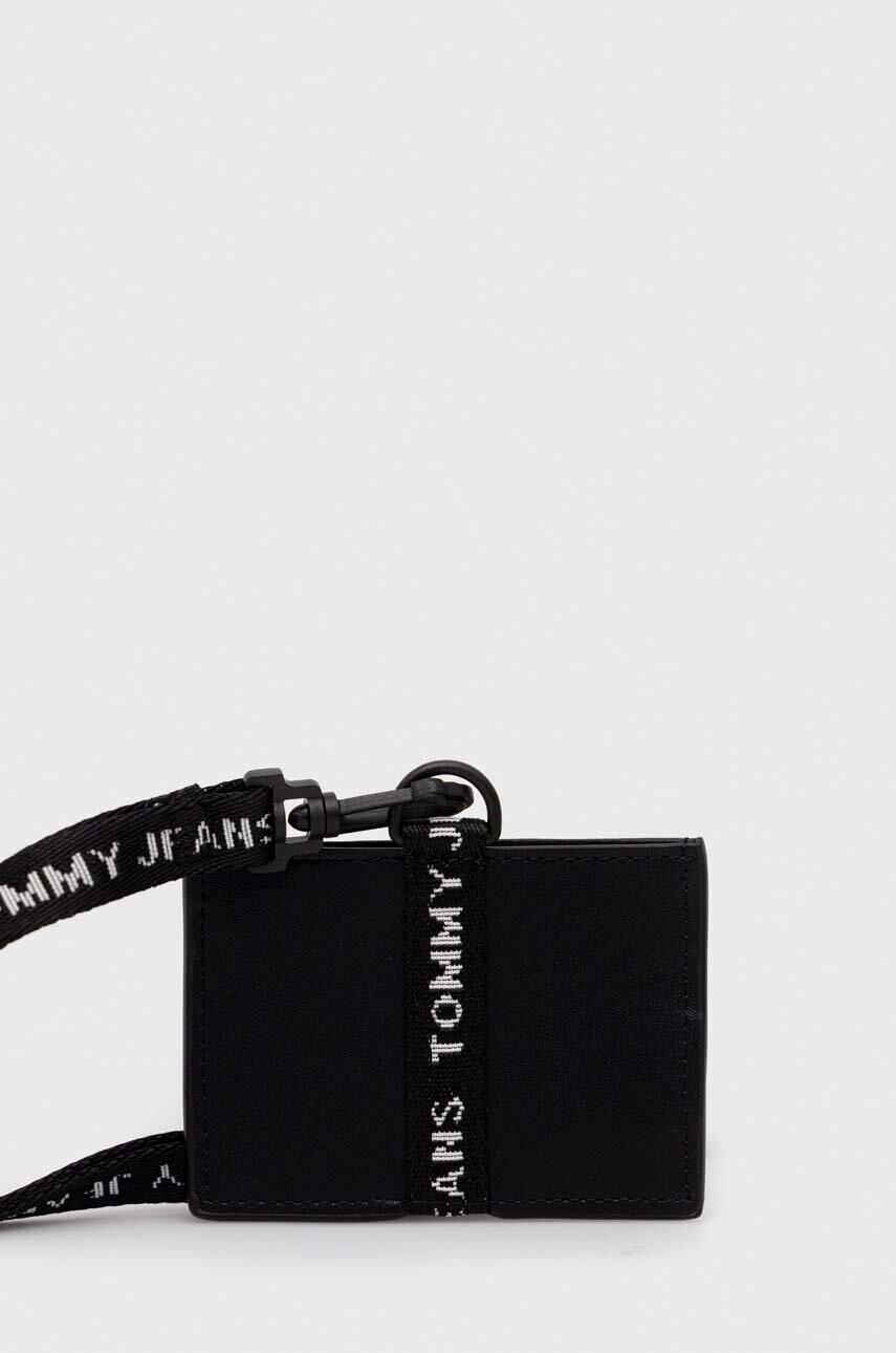 Tommy Jeans Кожен калъф за карти в черно - Pepit.bg