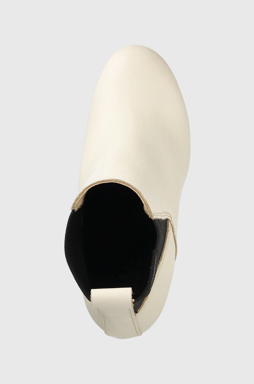 Tommy Jeans Кожени боти челси Essentials High Heel Boot в бежово с висок ток - Pepit.bg