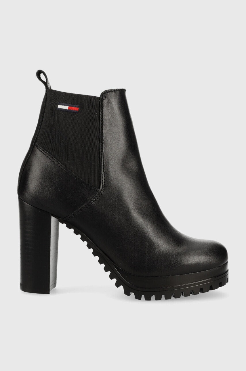 Tommy Jeans Кожени боти челси Essentials High Heel Boot - Pepit.bg