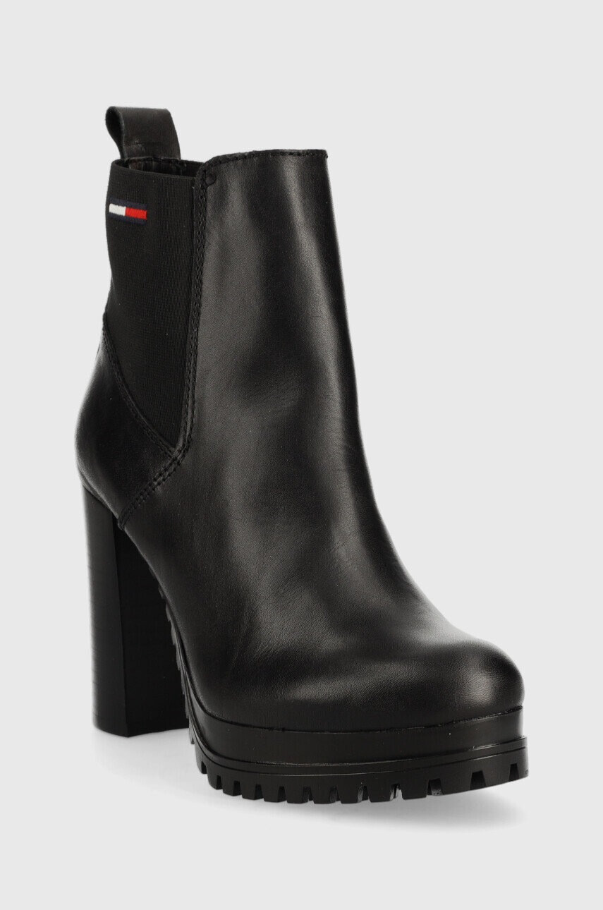Tommy Jeans Кожени боти челси Essentials High Heel Boot - Pepit.bg