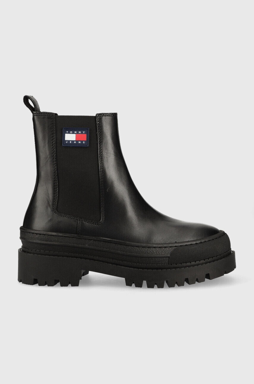 Tommy Jeans Кожени боти челси Foxing Detail Chelsea Boot - Pepit.bg