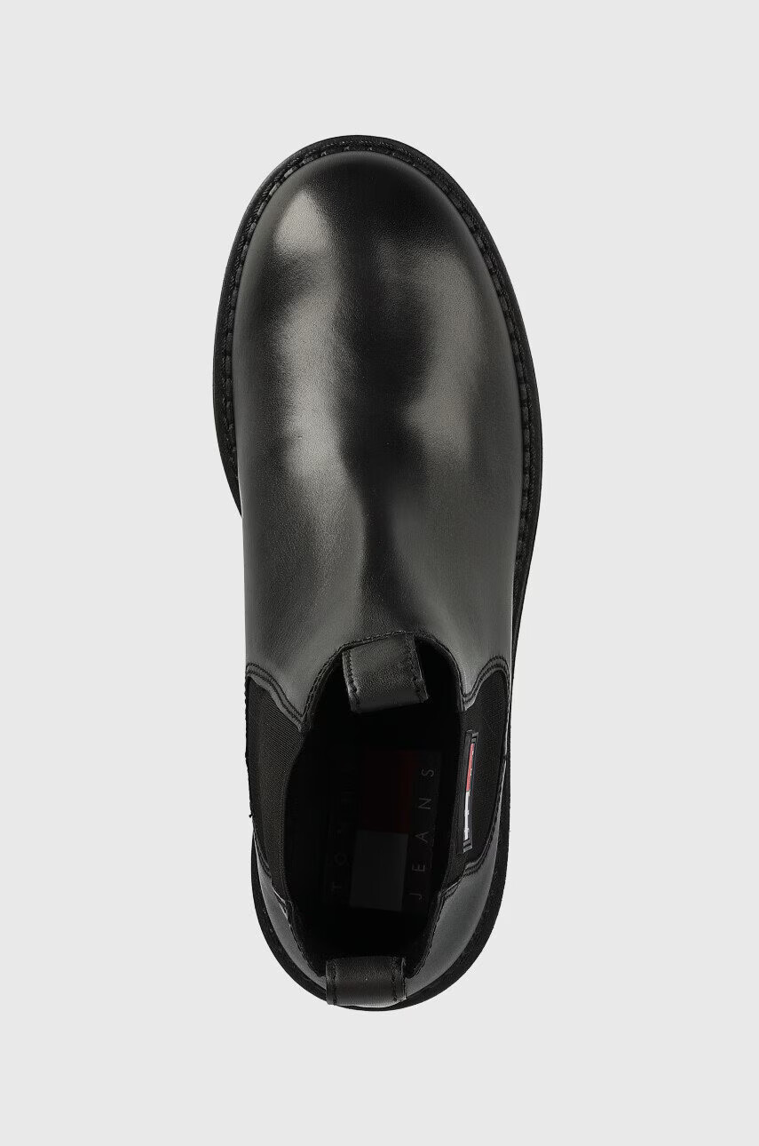 Tommy Jeans Кожени боти челси Heritage Branding Chelsea Boot в черно - Pepit.bg