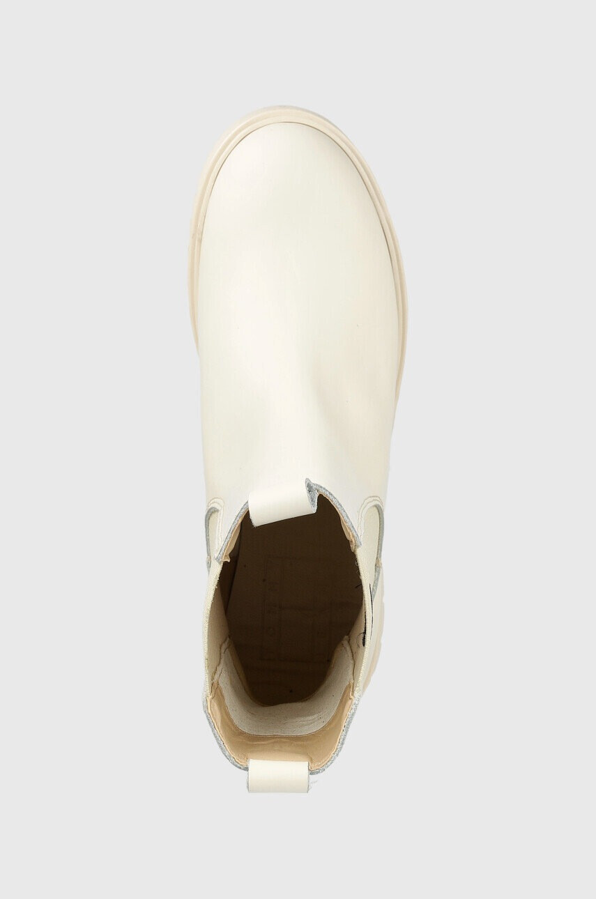 Tommy Jeans Кожени боти челси Long Chelsea Boot в бежово с платформа - Pepit.bg