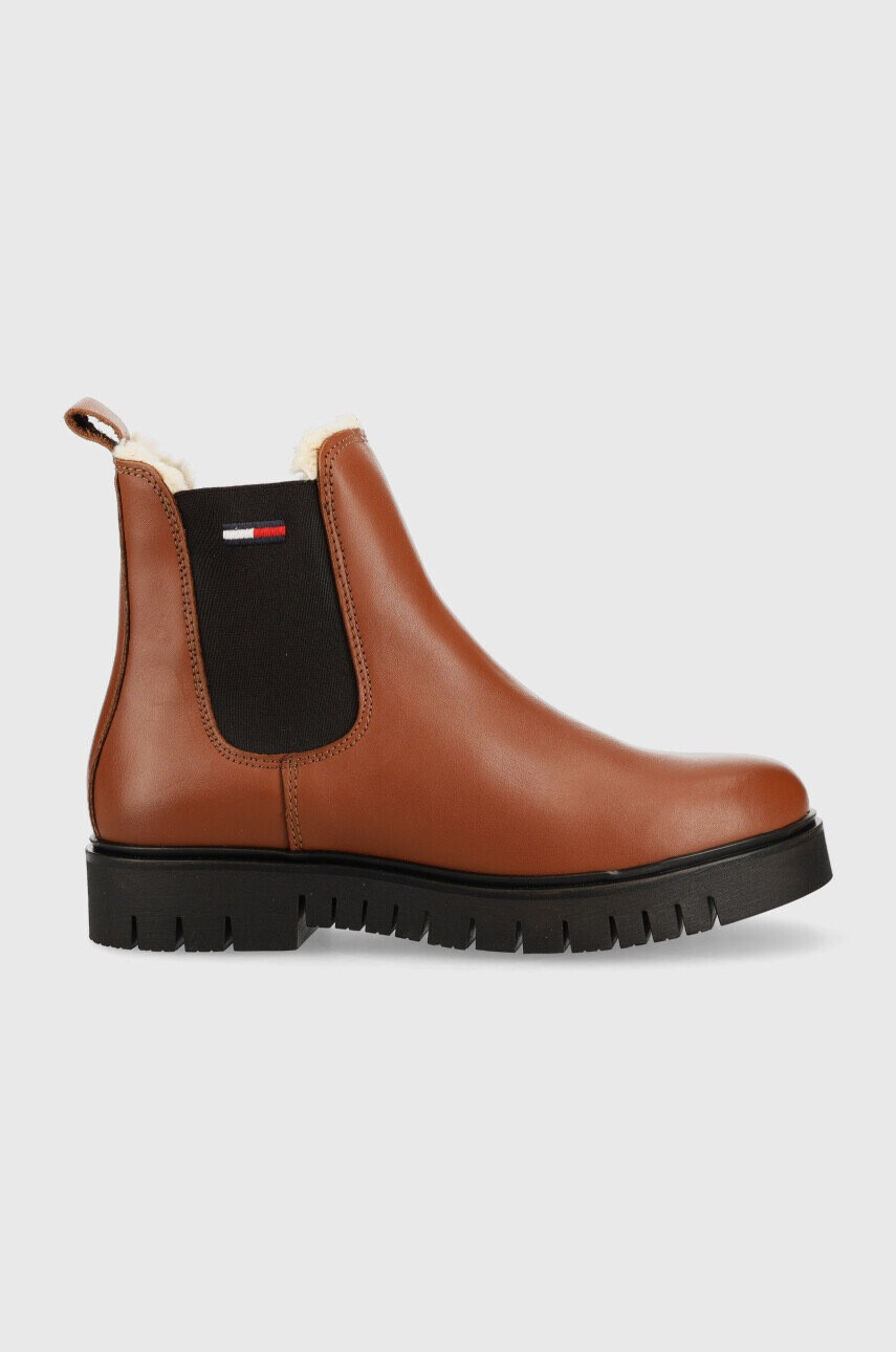 Tommy Jeans Кожени боти челси Warmlined Chelsea Boot - Pepit.bg