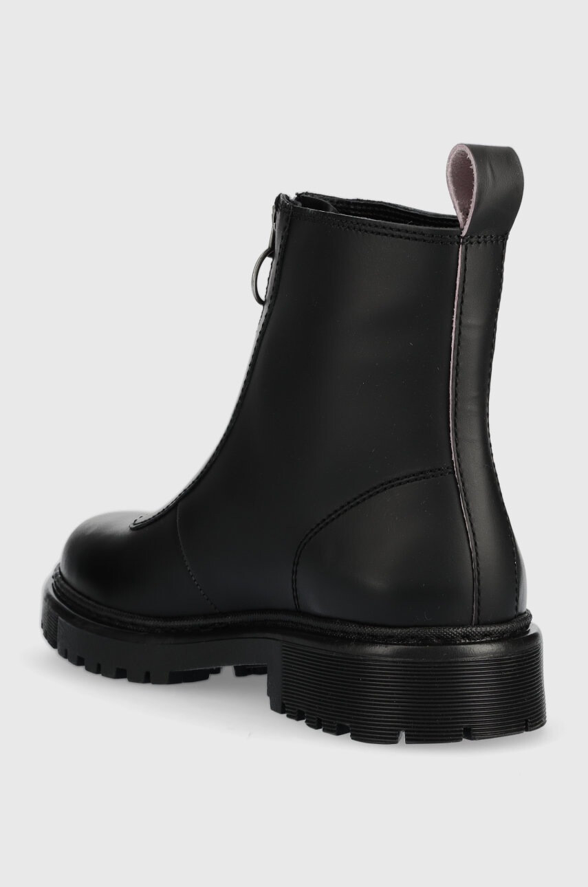 Tommy Jeans Кожени боти Zip Boot в черно с равна подметка - Pepit.bg