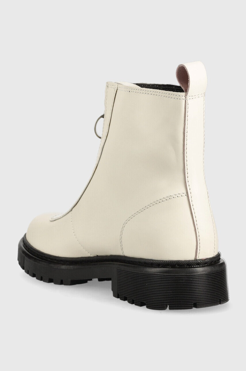 Tommy Jeans Кожени боти Zip Boot в бяло с платформа - Pepit.bg