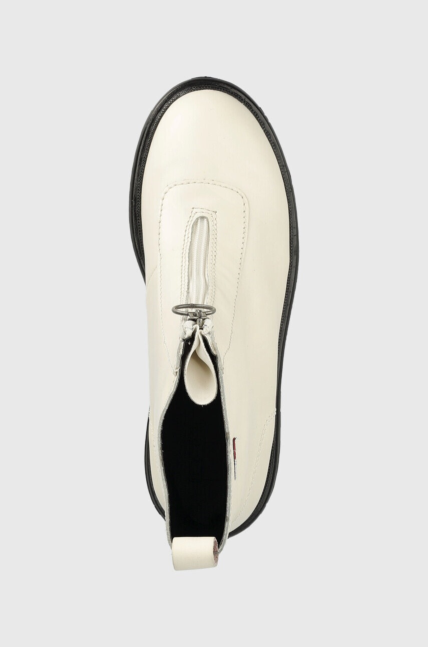 Tommy Jeans Кожени боти Zip Boot в бяло с платформа - Pepit.bg