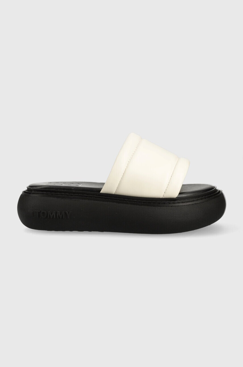 Tommy Jeans Кожени чехли VOLUME SANDAL в бежово с платформа EN0EN02076 - Pepit.bg