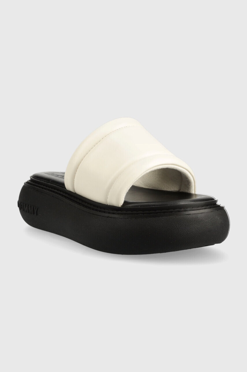 Tommy Jeans Кожени чехли VOLUME SANDAL в бежово с платформа EN0EN02076 - Pepit.bg