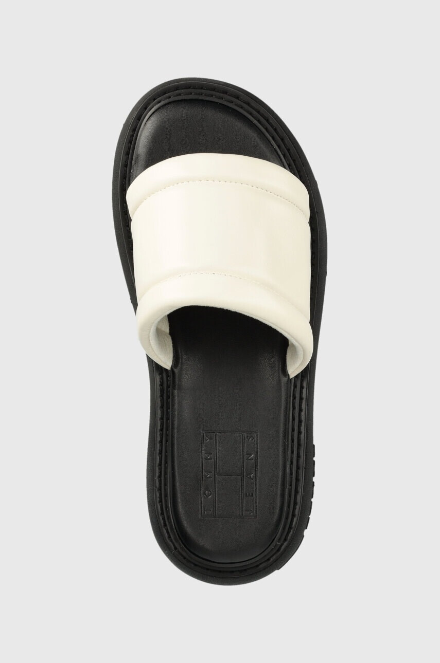 Tommy Jeans Кожени чехли VOLUME SANDAL в бежово с платформа EN0EN02076 - Pepit.bg