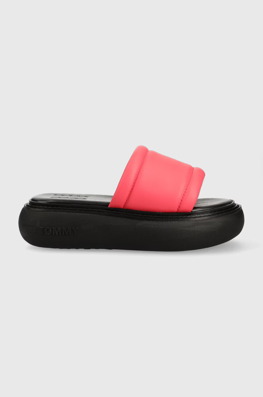 Tommy Jeans Кожени чехли VOLUME SANDAL в розово с платформа EN0EN02076 - Pepit.bg