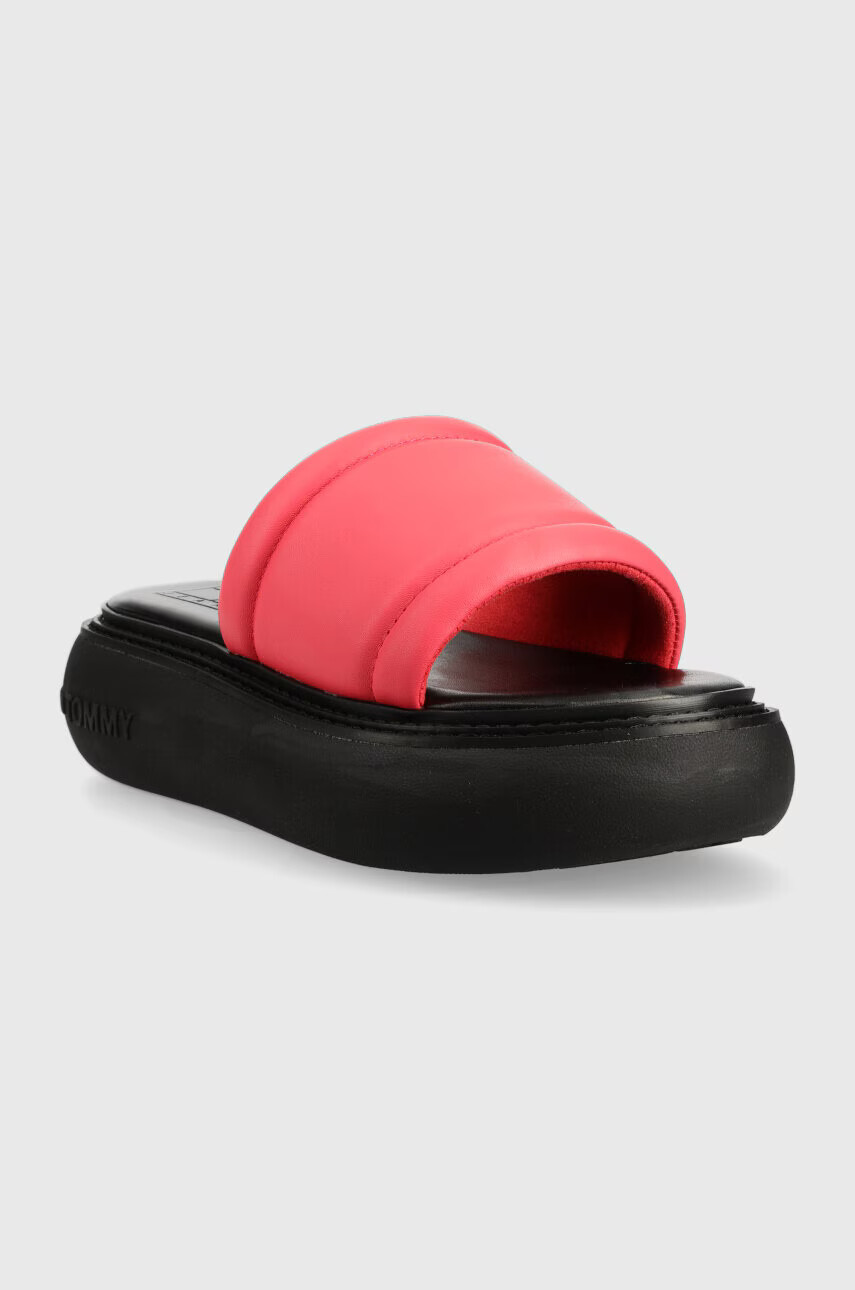 Tommy Jeans Кожени чехли VOLUME SANDAL в розово с платформа EN0EN02076 - Pepit.bg