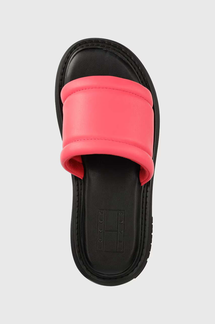 Tommy Jeans Кожени чехли VOLUME SANDAL в розово с платформа EN0EN02076 - Pepit.bg