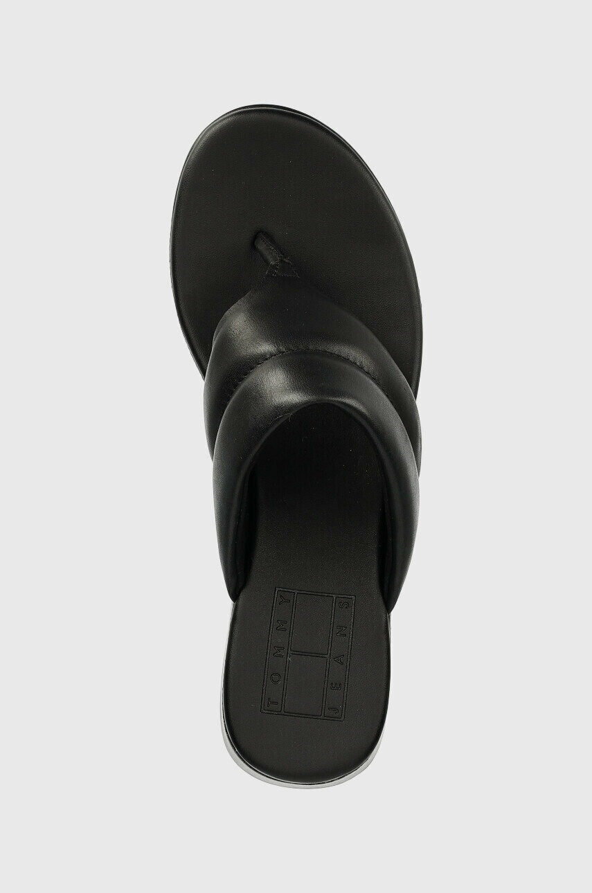 Tommy Jeans Кожени джапанки SANDAL PADDED в черно с платформа EN0EN02075 - Pepit.bg