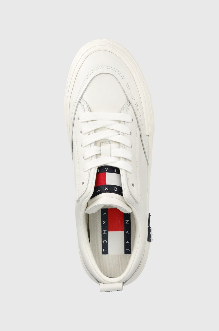 Tommy Jeans Кожени кецове мъжко в бяло - Pepit.bg