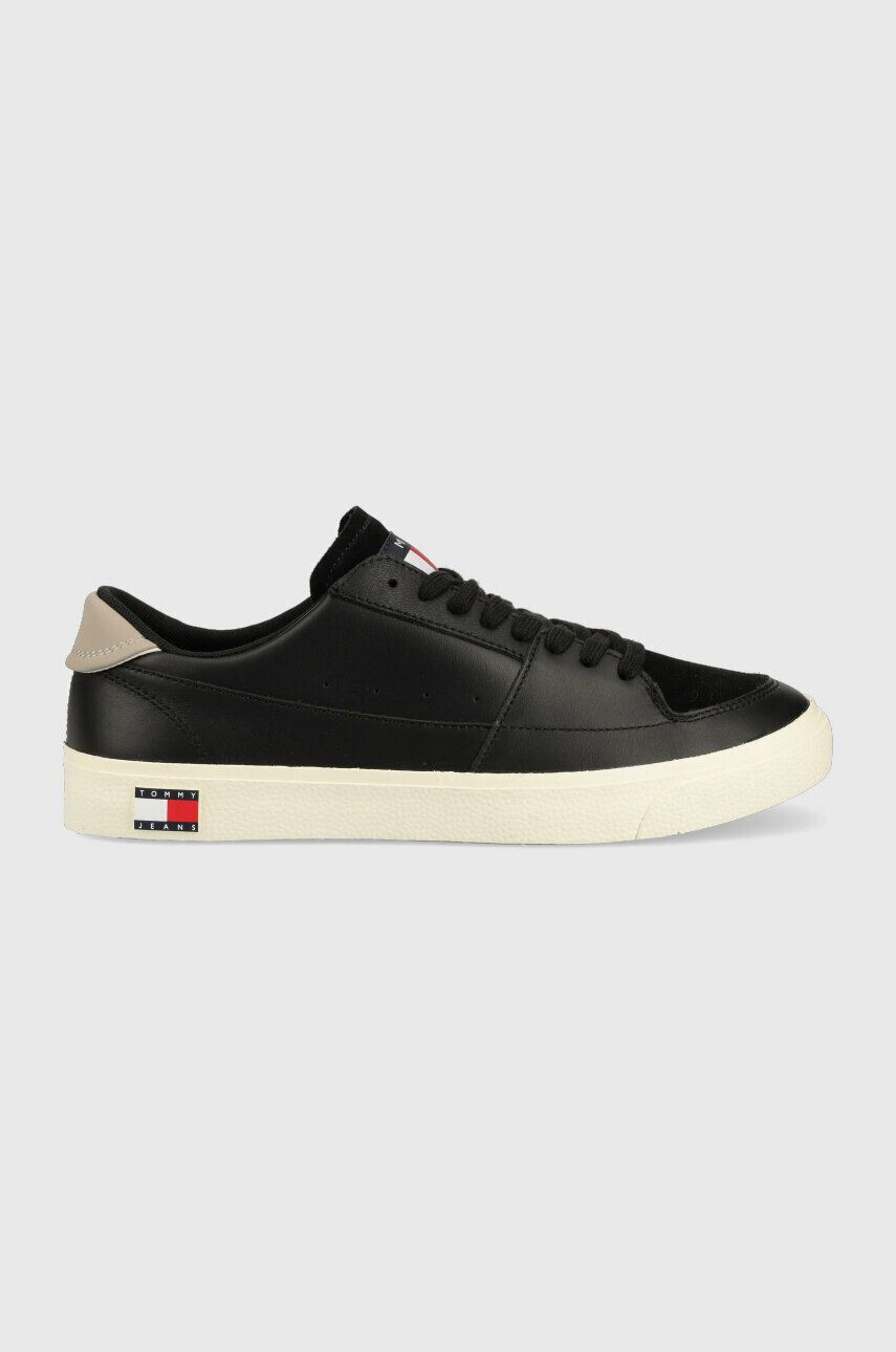 Tommy Jeans Кожени кецове VULCANIZED ESS в черно EM0EM01106 - Pepit.bg