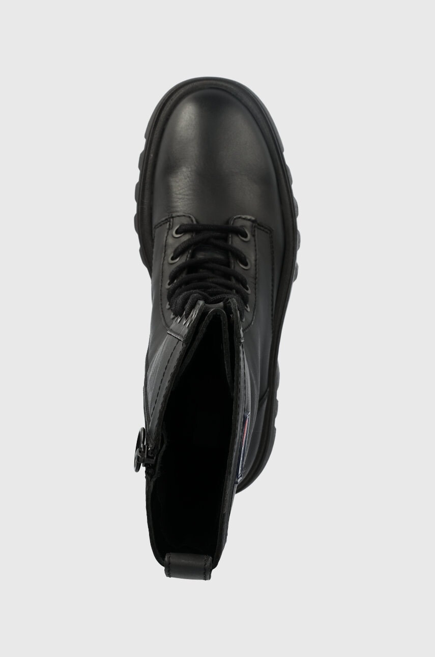 Tommy Jeans Кожени кубинки Fashion Lace Up в черно с платформа - Pepit.bg