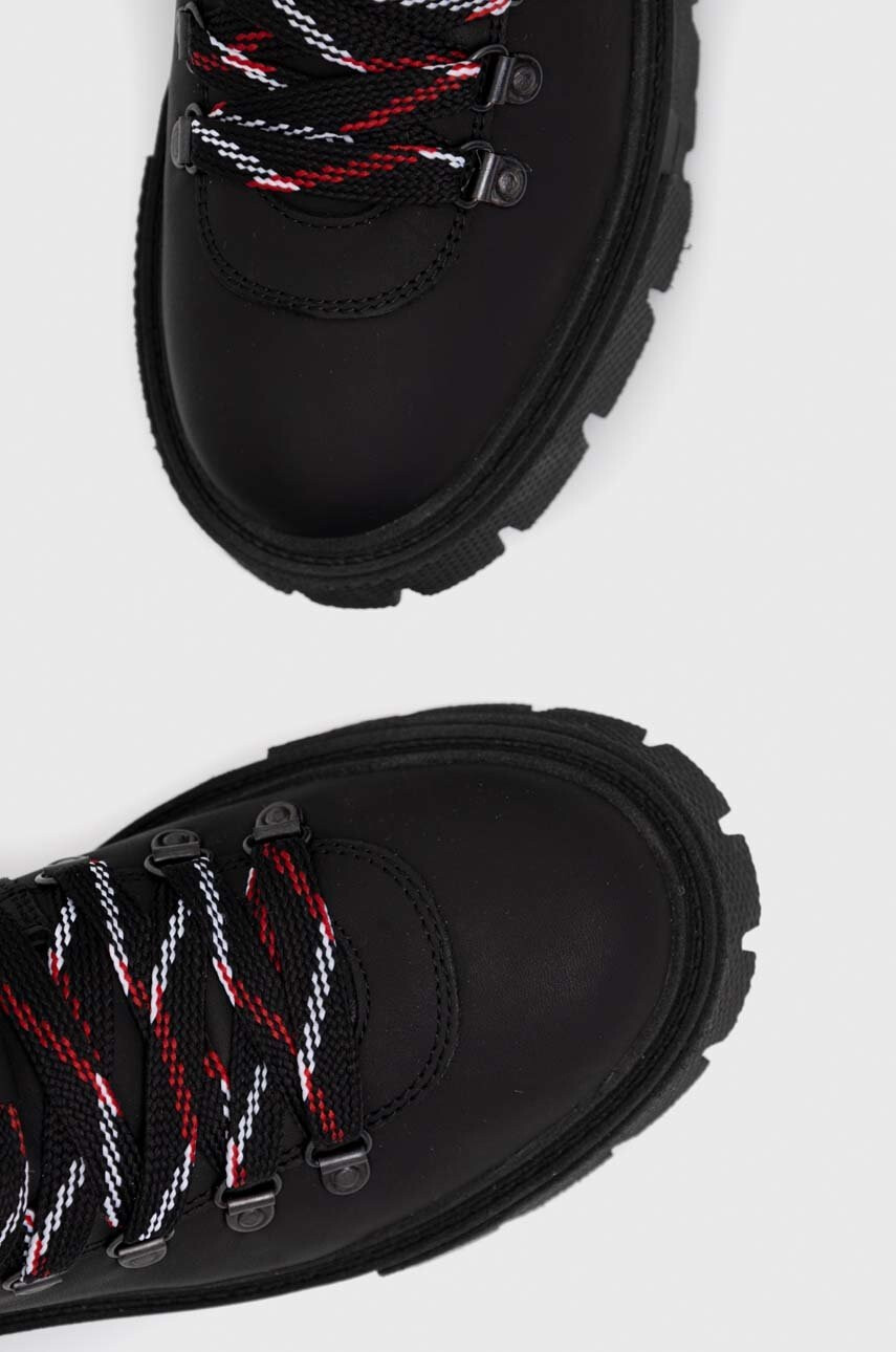 Tommy Jeans Кожени кубинки в черно с платформа - Pepit.bg