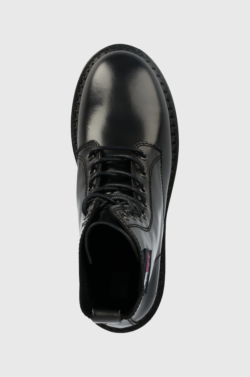 Tommy Jeans Кожени кубинки Urban Lace Up Boot в черно с платформа - Pepit.bg