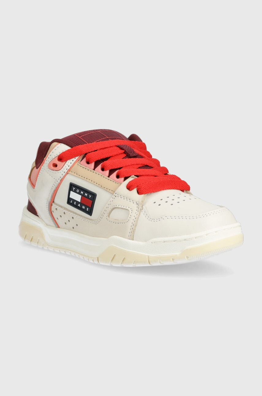 Tommy Jeans Кожени маратонки в бежово - Pepit.bg