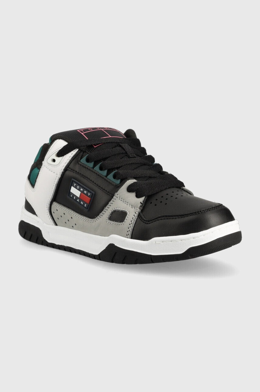 Tommy Jeans Кожени маратонки Skate Sneaker в черно - Pepit.bg